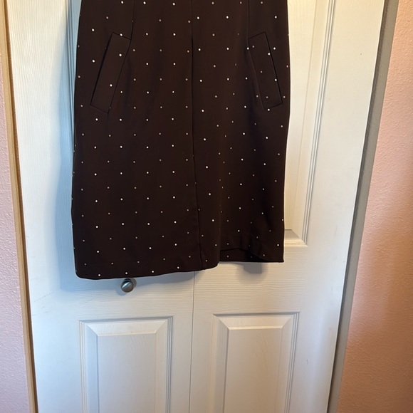 Lands' End Chocolate brown polka dot Dress size 10 - Picture 3 of 9